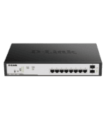 سوئیچ ۸ پورت گیگابیت PoE مدیریتی با ۲ پورت فیبر D Link DGS 1100 10MP