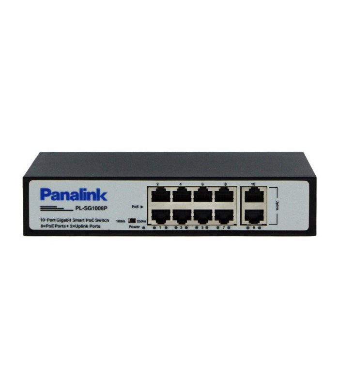 سوئیچ 8 پورت PoE گیگ پانالینک مدل PLSG1008P | فروشگاه تجهیزات شبکه سوئیچ 8 پورت PoE گیگ پانالینک مدل PL SG1008P